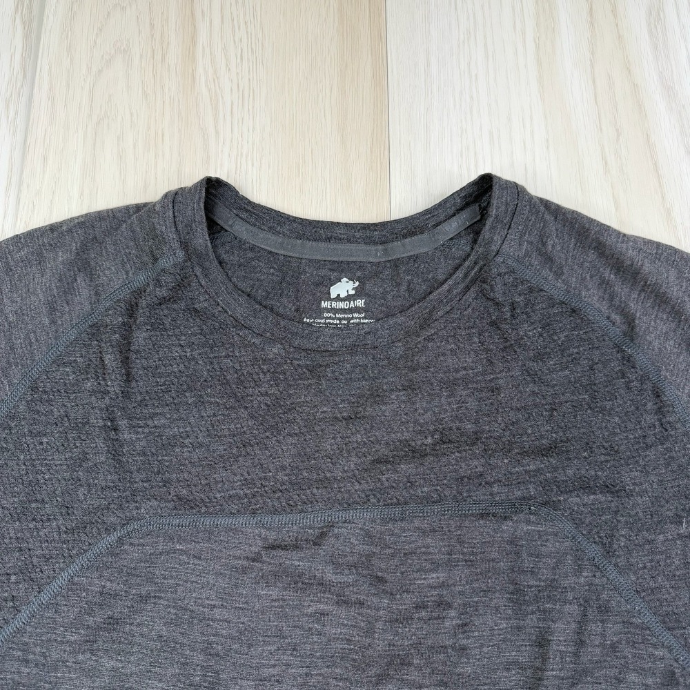 Woolly Men's 100% Merino Wool Short Sleeve Gray Tee T-Shirt Size L Large - Picture 3 of 11